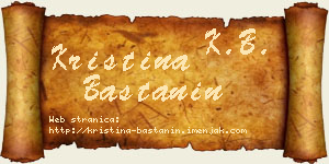 Kristina Baštanin vizit kartica